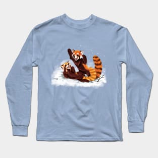 Red Pandas Playing in the Snow Long Sleeve T-Shirt